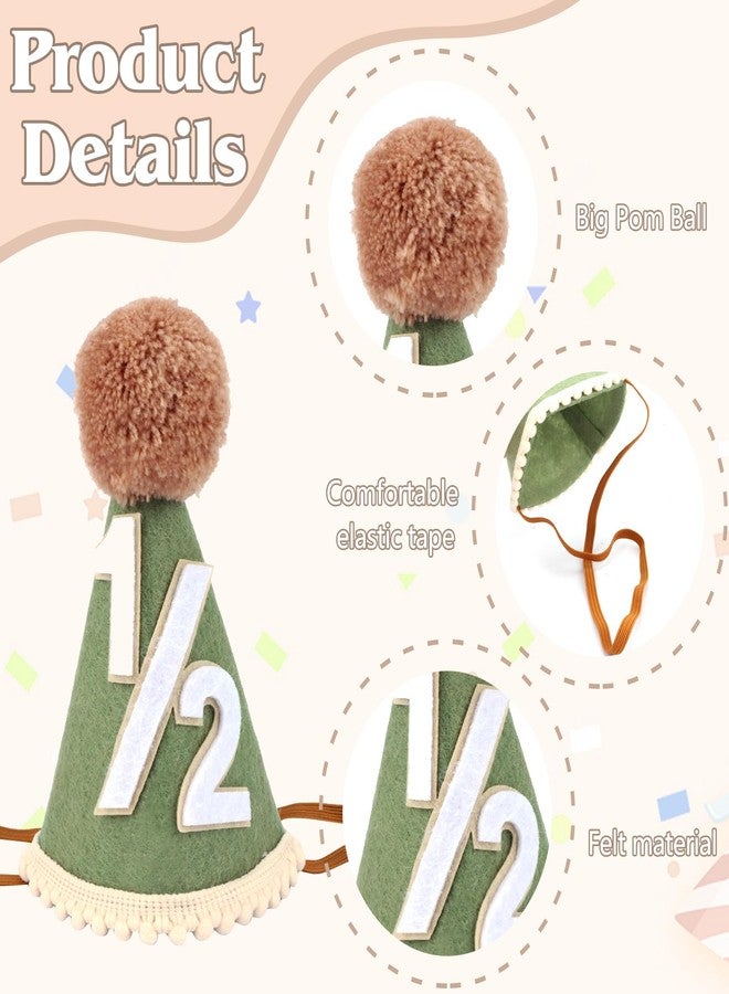 CUBACO 1/2 Birthday boy Girl Banner, half birthday decorations party hats 6 months Banner Decorations Outfit Half Way to One baby boy for Animal Kingdom Themed Baby Shower Party Supplie - Image 4
